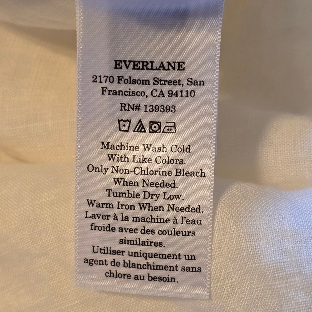 Everlane Dress Womens Size XS Off White 100% European Flax Linen Clean Girl NWT - Picture 5 of 11